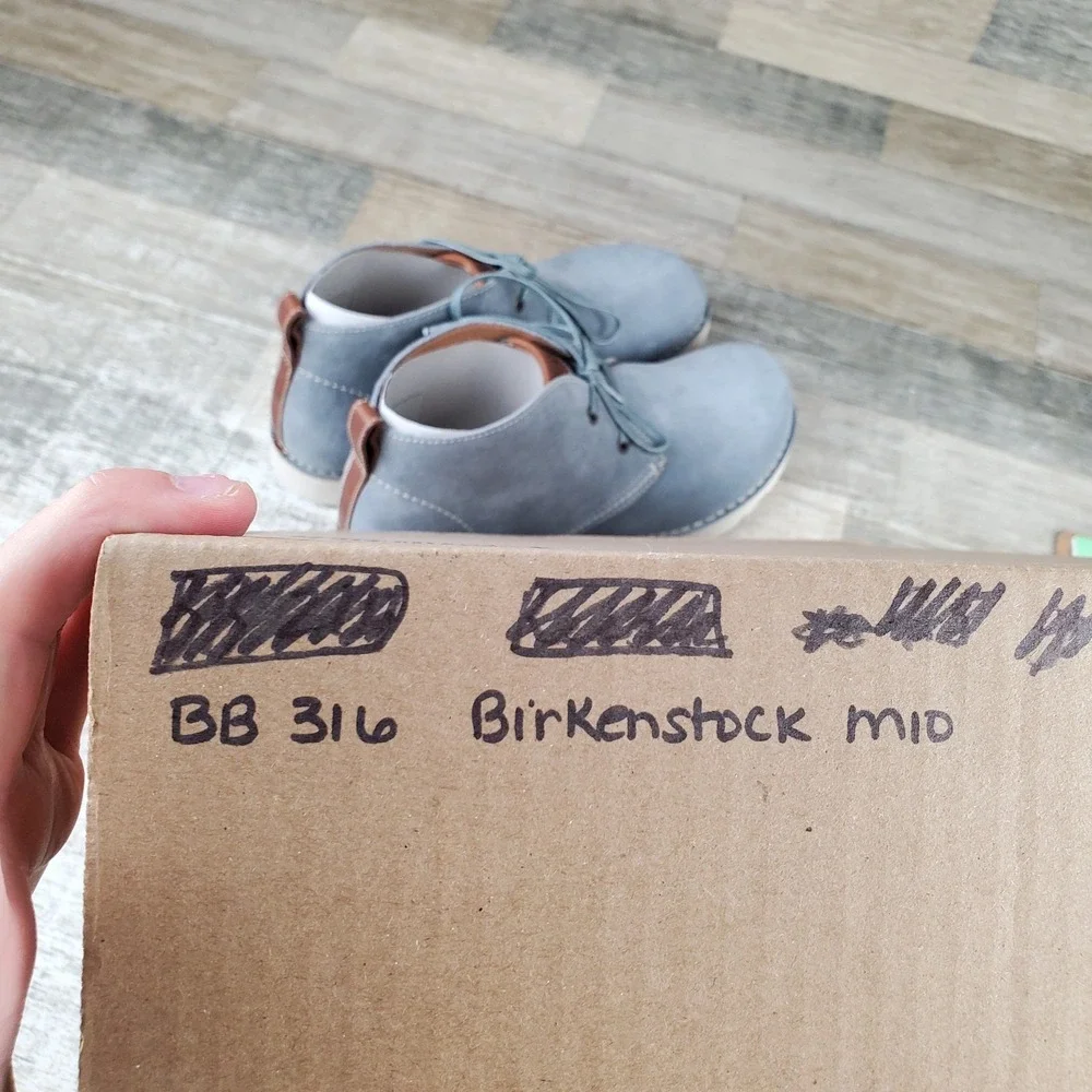 Birkenstock Harris Mens Boot Sz 10 Casual Gray Suede Leather Lace Up Ankle Boots